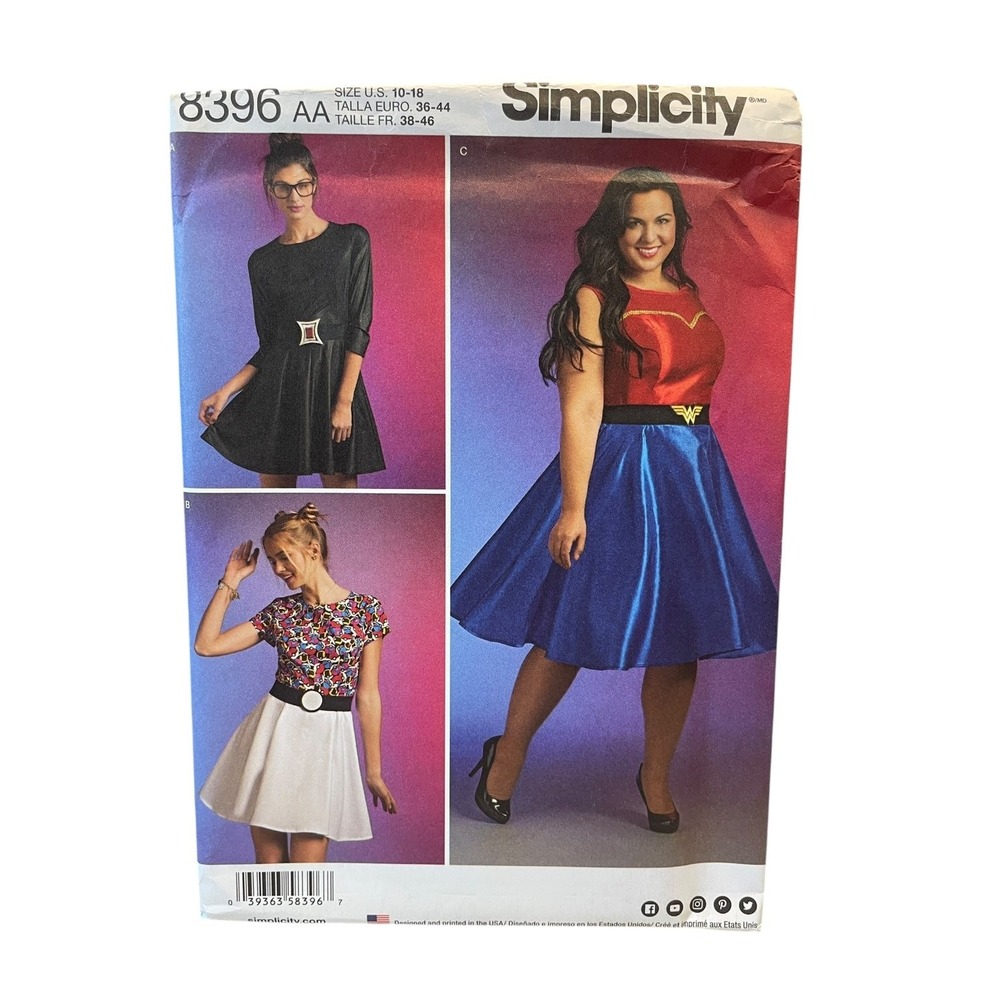 Simplicity 8396 Misses Women's Skater Dress Sewing Pattern 10-18